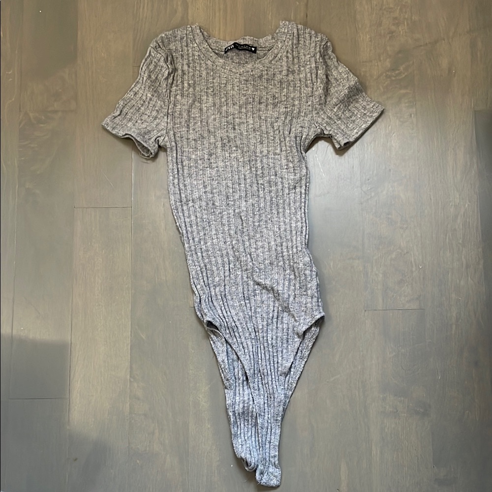 Zara Gray Ribbed Undershirt